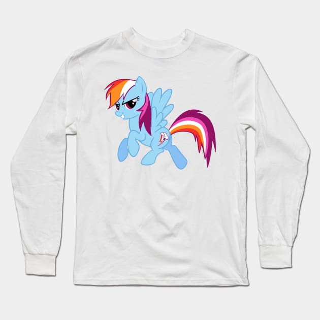 Lesbian Pride Rainbow Dash Long Sleeve T-Shirt by Toribit